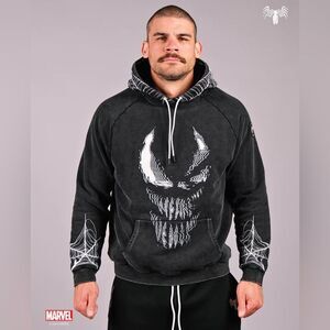 MARVEL VENOM Acid Wash Oversized Pullover hoodie black‎ size 3X nwt